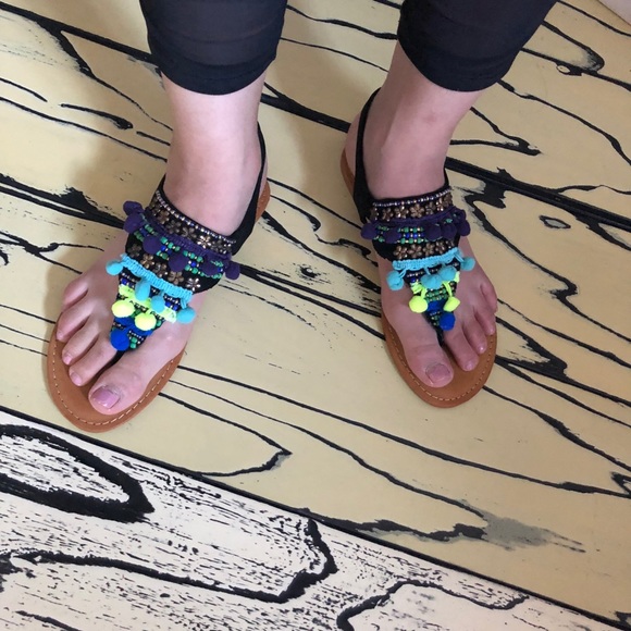 BAMBOO Women's Pompom Slingback sandal - Picture 5 of 8